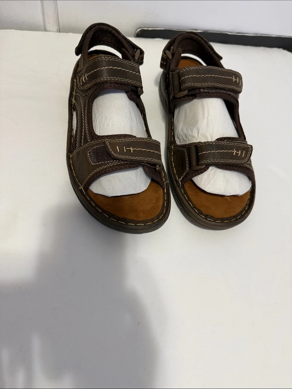 Propet Men’s JORDY Brown Adjustable Strap Sandals New never worn